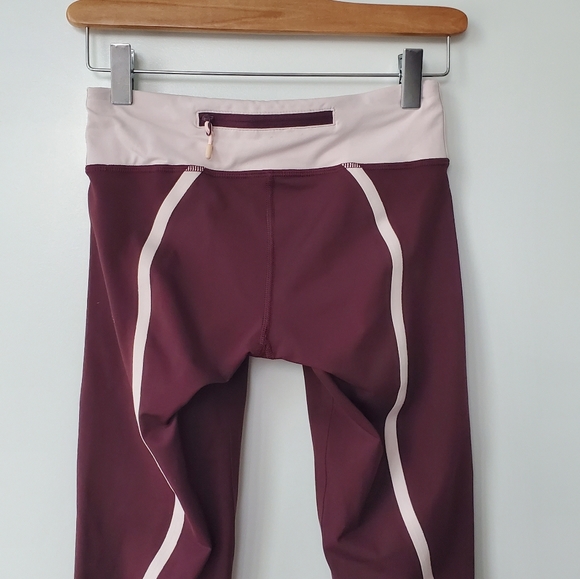 Lululemon Run Inspire Crop Maroon Leggings - Picture 5 of 7